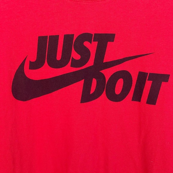 Nike Shirt Mens Large Red Just Do It Tee Short Sleeve - Picture 3 of 8